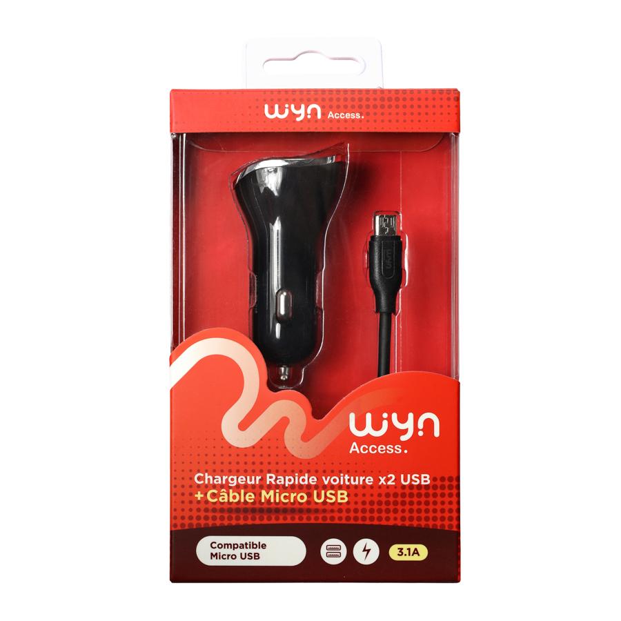 CHARGEUR ALLUME CIGARE + CABLE USB_pack