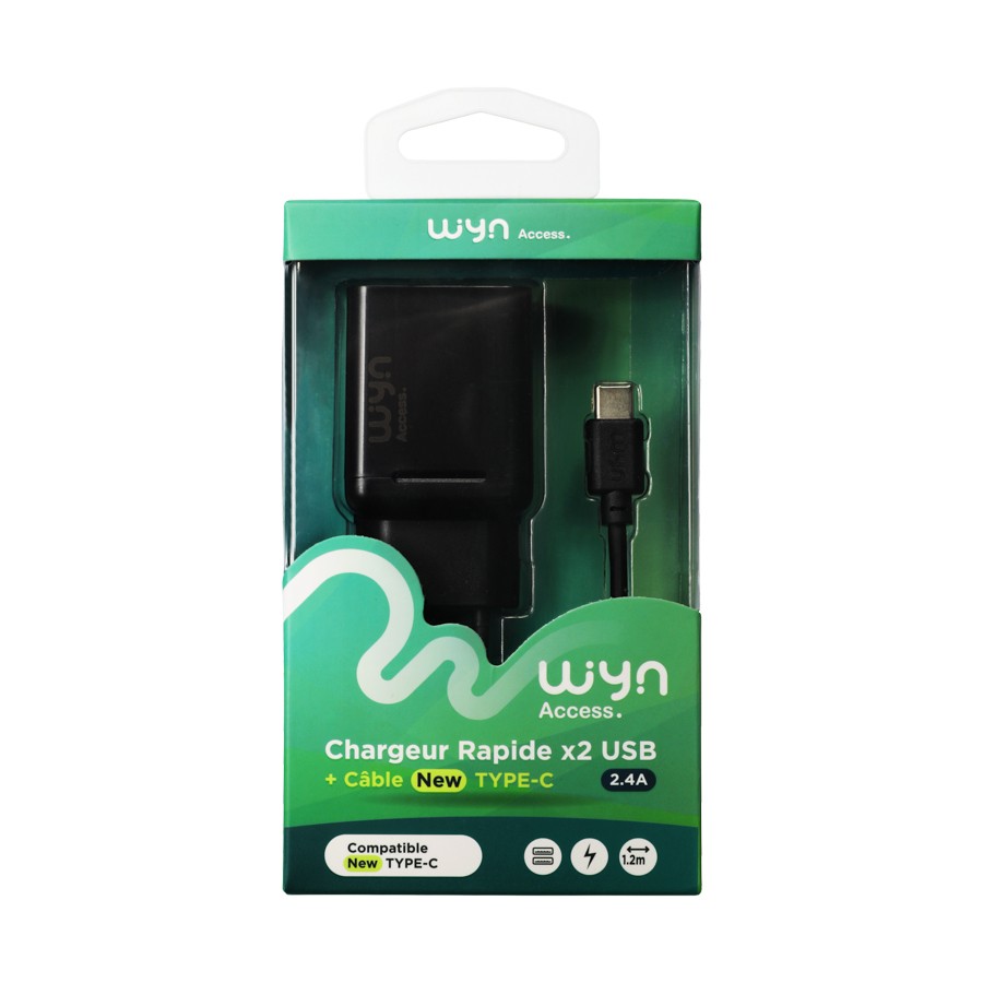 CHARGEUR + CABLE TYPE-C_pack